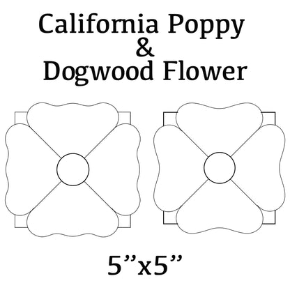California Poppy and Dogwood Flower Patterns